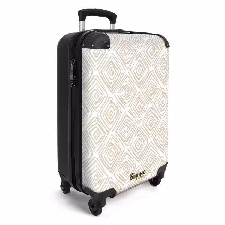 Abstract - Ruit - Beige NBS - Handbagage koffer - Volwassenen Unisex middel -productfoto_3d