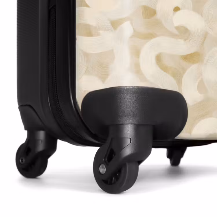 Abstract - Lijnen - Beige NBS - Handbagage koffer - Volwassenen Unisex middel -wiel