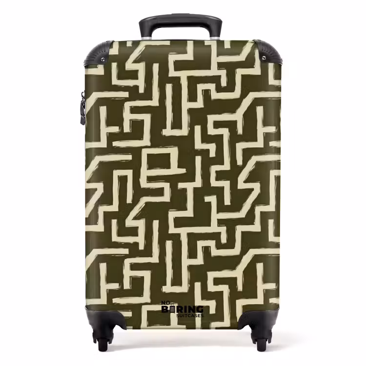 Koffer - Abstrakt - Linien - Grün - Abstract - Lijnen - Groen NBS - Handbagage koffer - Volwassenen Unisex middel