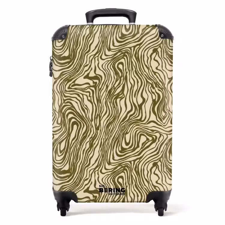 Abstract - Marmer - Groen NBS - Handbagage koffer - Volwassenen Unisex middel -productfoto_recht