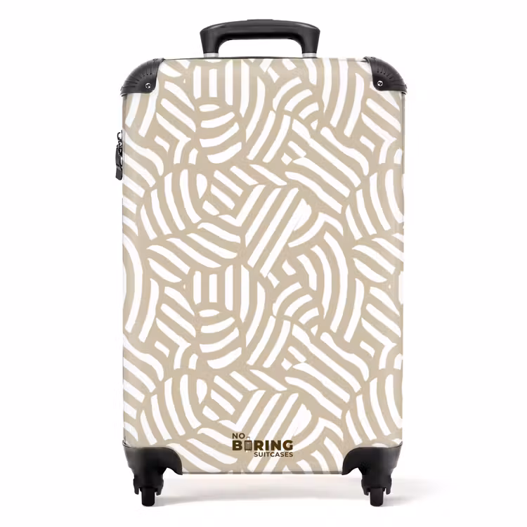 Abstract - Modern - Beige NBS - Handbagage koffer - Volwassenen Unisex middel -productfoto_recht
