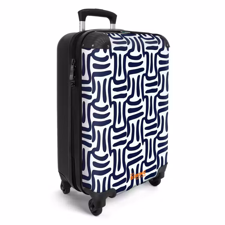 Abstract - Modern - Blauw NBS - Handbagage koffer - Volwassenen Unisex middel -productfoto_3d