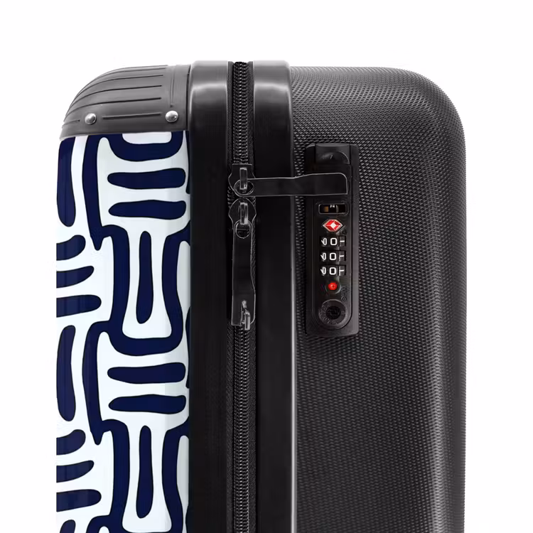Abstract - Modern - Blauw NBS - Handbagage koffer - Volwassenen Unisex middel -slot
