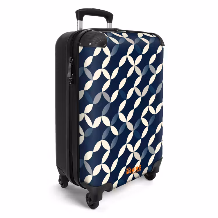 Abstract - Patroon - Blauw NBS - Handbagage koffer - Volwassenen Unisex middel -productfoto_3d