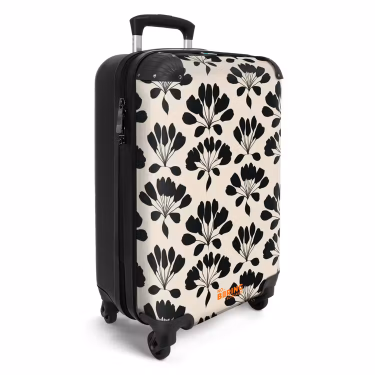 Abstract - Patroon - Zwart NBS - Handbagage koffer - Volwassenen Unisex middel -productfoto_3d