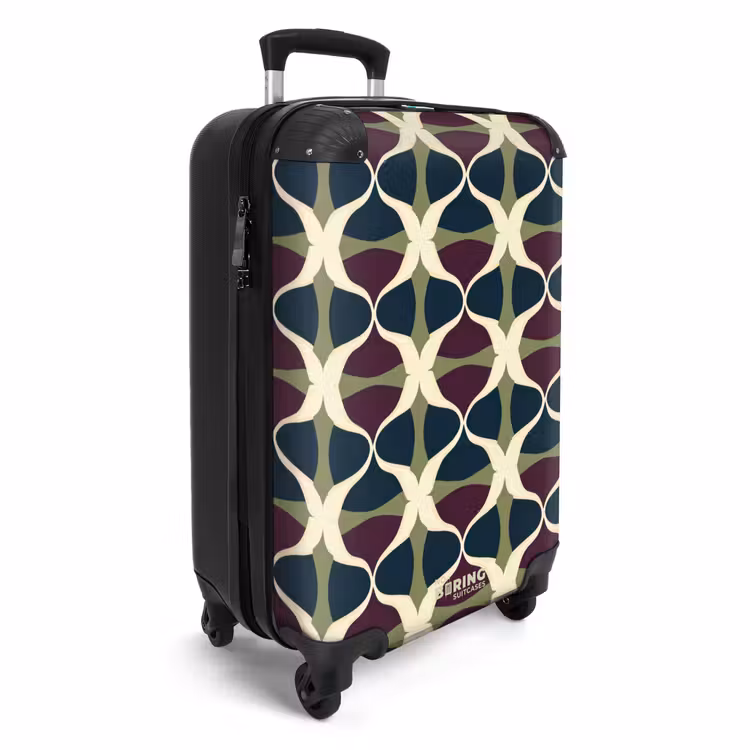 Abstract - Retro - Kleurrijk NBS - Handbagage koffer - Volwassenen Unisex middel -productfoto_3d