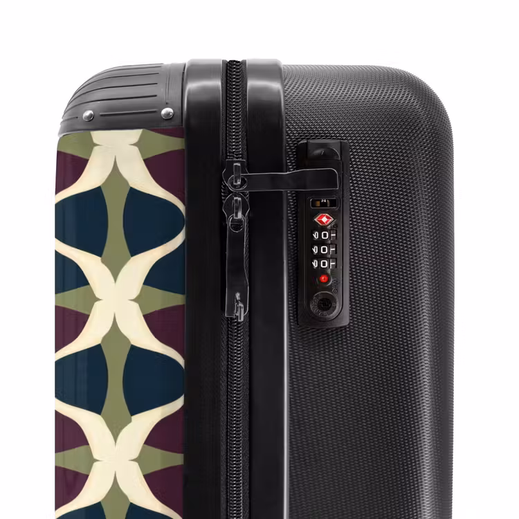 Abstract - Retro - Kleurrijk NBS - Handbagage koffer - Volwassenen Unisex middel -slot