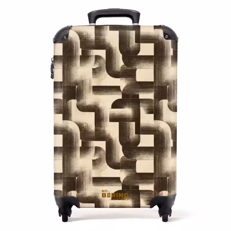 Abstract - Retro - Zwart NBS - Handbagage koffer - Volwassenen Unisex middel -productfoto_recht