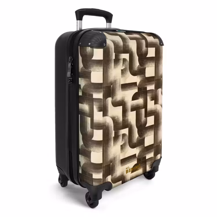 Abstract - Retro - Zwart NBS - Handbagage koffer - Volwassenen Unisex middel -productfoto_3d