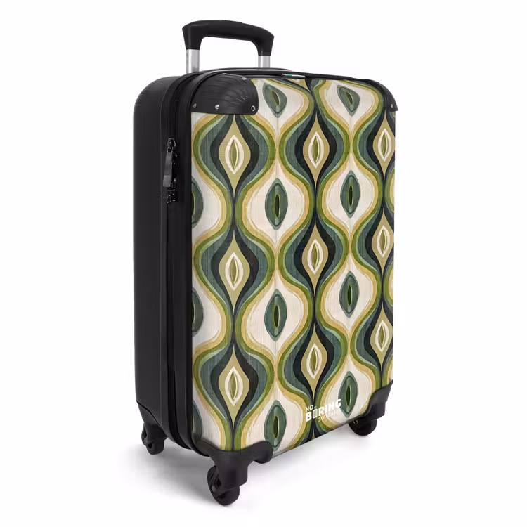 Koffer - Abstrakt - Rhythmisch - Grün - Abstract - Ritmisch - Groen NBS - Handbagage koffer - Volwassenen Unisex middel