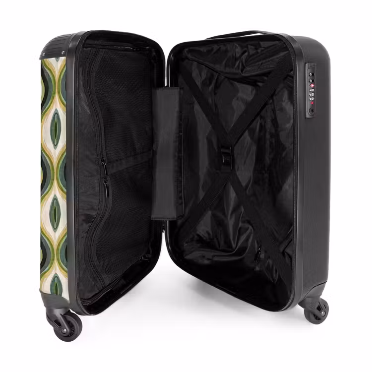 Koffer - Abstrakt - Rhythmisch - Grün - Abstract - Ritmisch - Groen NBS - Handbagage koffer - Volwassenen Unisex middel