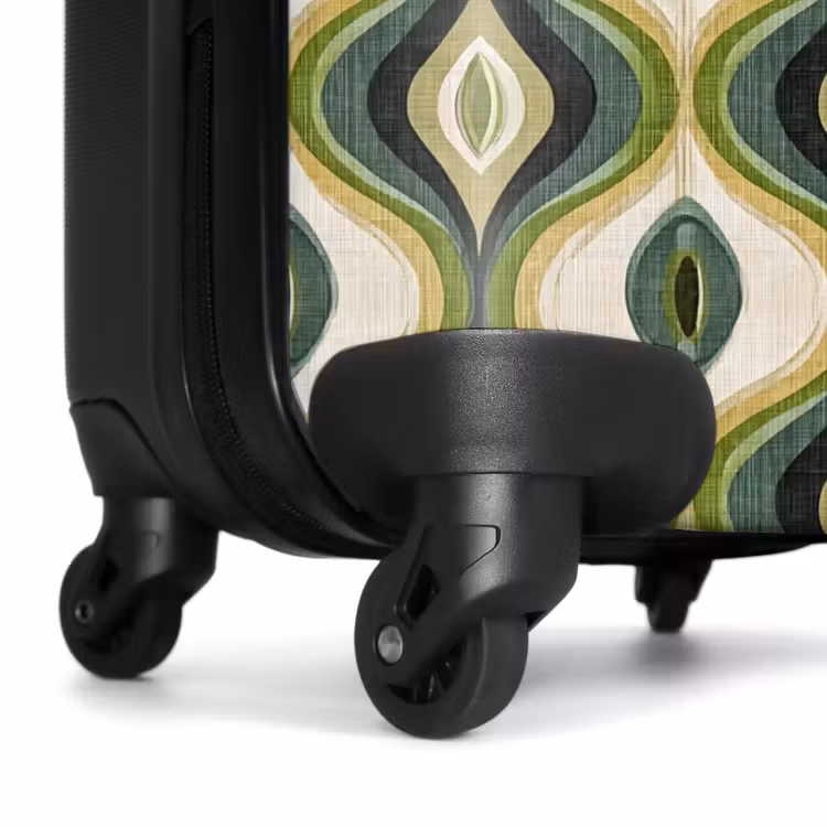Koffer - Abstrakt - Rhythmisch - Grün - Abstract - Ritmisch - Groen NBS - Handbagage koffer - Volwassenen Unisex middel