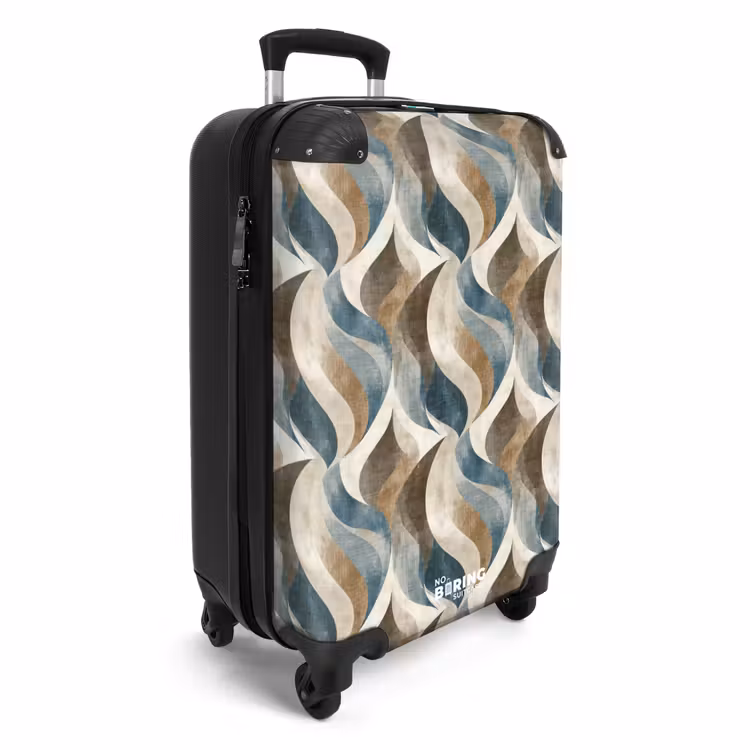 Abstract - Golven - Kleurrijk NBS - Handbagage koffer - Volwassenen Unisex middel -productfoto_3d