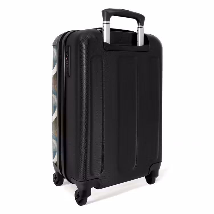 Abstract - Golven - Kleurrijk NBS - Handbagage koffer - Volwassenen Unisex middel -achterkant