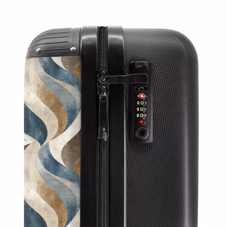 Abstract - Golven - Kleurrijk NBS - Handbagage koffer - Volwassenen Unisex middel -slot