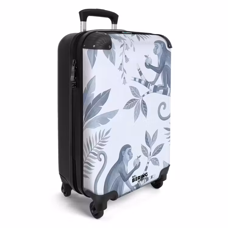Koffer - Affe – Baum – Blätter – Dschungel – Illustration - Aap - Boom - Bladeren - Jungle - Illustratie NBS - Handbagage koffer - Volwassenen Unisex middel