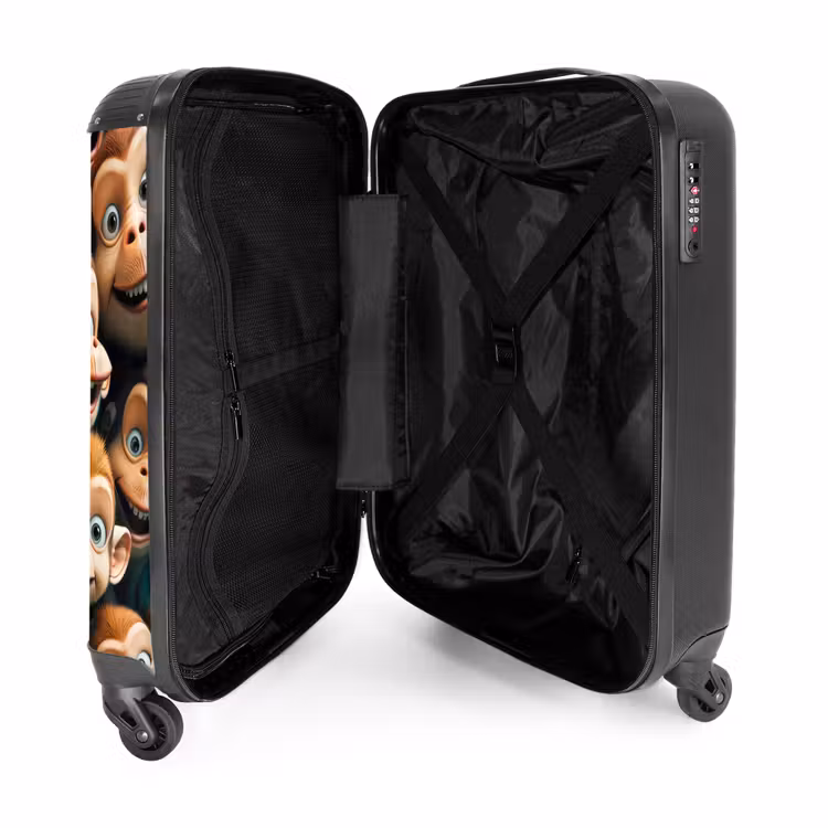 Apenstreken NBS - Handbagage koffer - Unisex middel -binnenkant