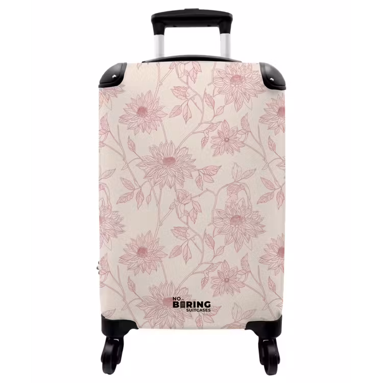 Koffer - Altrosa – Dahlien – Strichzeichnung – Schnittmuster - Oudroze - Dahlia's - Lijntekening - Patroon NBS - Handbagage koffer - Vrouwen middel
