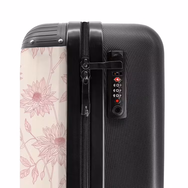 Koffer - Altrosa – Dahlien – Strichzeichnung – Schnittmuster - Oudroze - Dahlia's - Lijntekening - Patroon NBS - Handbagage koffer - Vrouwen middel