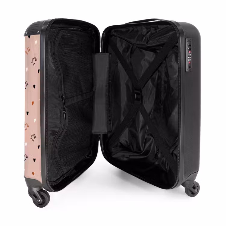 Cupido's hartjes NBS - Handbagage koffer - Volwassenen Unisex middel -binnenkant