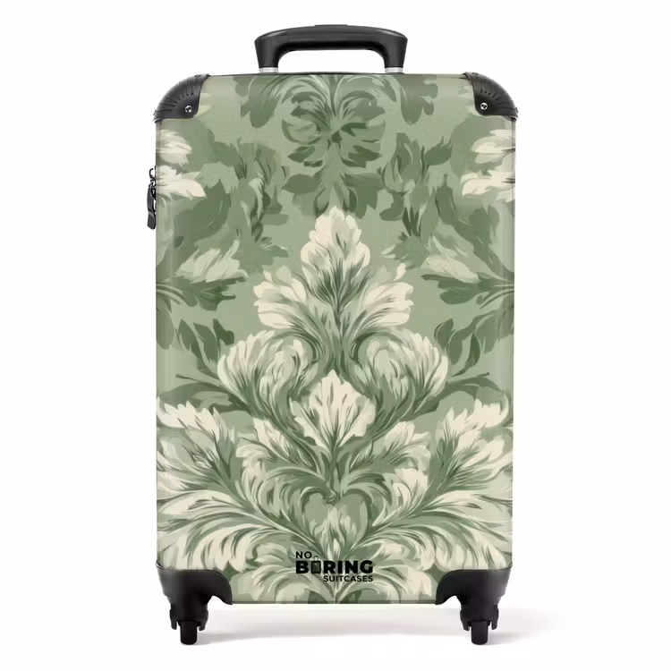 Koffer - Anmutig – Hellgrün – Pflanzen – Muster – Tailliert - Sierlijk - Lichtgroen - Planten - Patroon - Getailleerd NBS - Handbagage koffer - Volwassenen Unisex middel