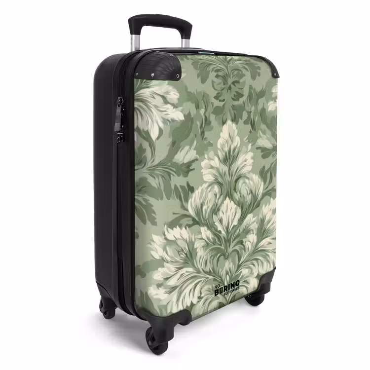 Koffer - Anmutig – Hellgrün – Pflanzen – Muster – Tailliert - Sierlijk - Lichtgroen - Planten - Patroon - Getailleerd NBS - Handbagage koffer - Volwassenen Unisex middel