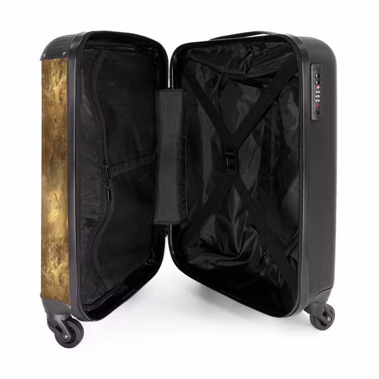Antiek - Metaallook - Goud NBS - Handbagage koffer - Volwassenen Unisex middel -binnenkant