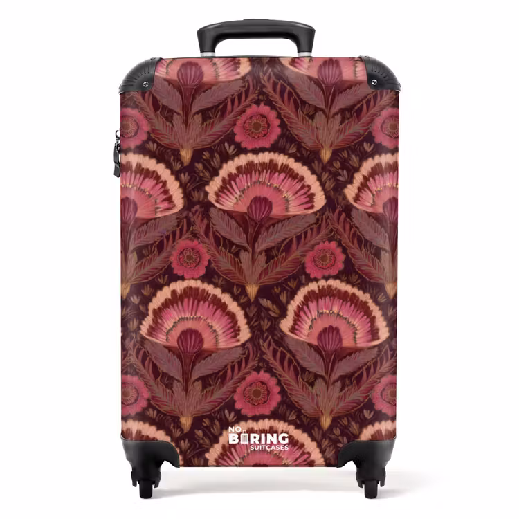 Antiek - Bloemen - Kleurrijk NBS - Handbagage koffer - Volwassenen Unisex middel -productfoto_recht