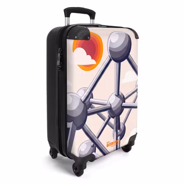 Koffer - Architektur – Geometrie – Stadt – Modern – Grau - Architectuur - Geometrie - Stad - Modern - Grijs NBS - Handbagage koffer - Volwassenen Unisex middel