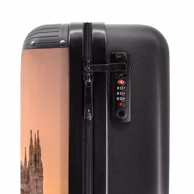 Koffer - Architektur – Mailand – Platz – Sonnenaufgang – Orange - Architectuur - Milaan - Plein - Zonsopgang - Oranje NBS - Handbagage koffer - Volwassenen Unisex middel