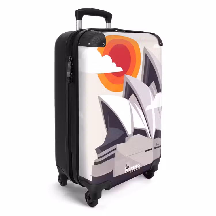 Koffer - Architektur – Stadtansicht – Modern – Grau – Orange - Architectuur - Stadsgezicht - Modern - Grijs - Oranje NBS - Handbagage koffer - Volwassenen Unisex middel