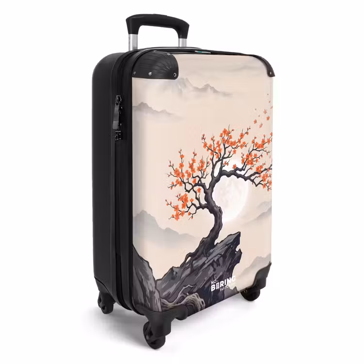 Koffer - Asiatisch – Blüte – Rot - Aziatisch - Bloesem - Rood NBS - Handbagage koffer - Volwassenen Unisex middel