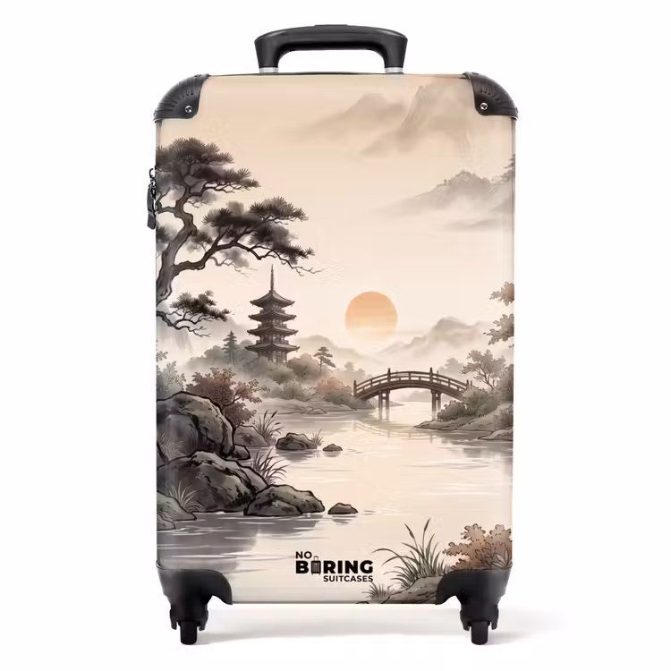 Koffer - Asien – Landschaft – Farbenfroh - Azië - Landschap - Kleurrijk NBS - Handbagage koffer - Volwassenen Unisex middel