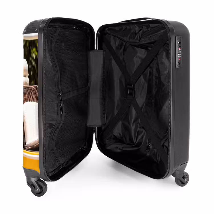 Koffer - Auto – Picknick – Sommer – Gelb - Auto - Picknick - Zomer - Geel NBS - Handbagage koffer - Vrouwen middel