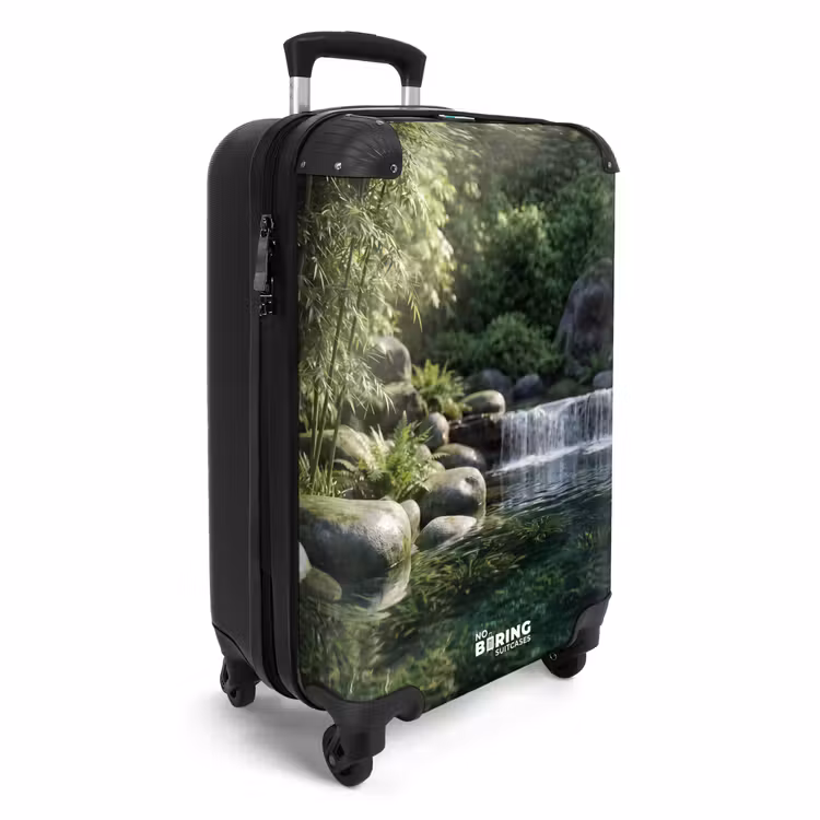 Koffer - Bach – Wasserfall – Natur – Grün - Beek - Waterval - Natuur - Groen NBS - Handbagage koffer - Volwassenen Unisex middel