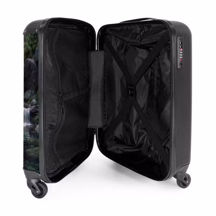 Koffer - Bach – Wasserfall – Natur – Grün - Beek - Waterval - Natuur - Groen NBS - Handbagage koffer - Volwassenen Unisex middel