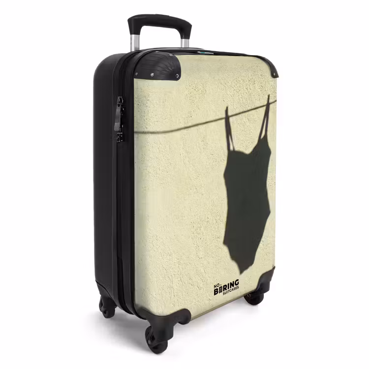 Koffer - Badeanzug – Schatten – Mauer – Sommer – Minimalistisch - Badpak - Schaduw - Muur - Zomer - Minimalistisch NBS - Handbagage koffer - Volwassenen Unisex middel