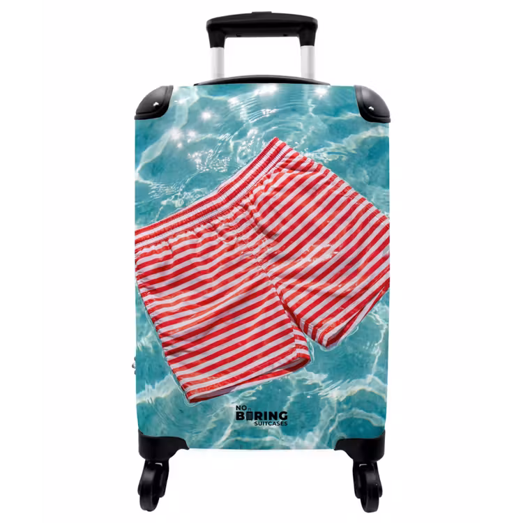 Koffer - Bademode – Gestreift – Wasser – Sommer – Rot-Weiß - Zwemkleding - Gestreept - Water - Zomer - Rood-wit NBS - Handbagage koffer - Vrouwen middel