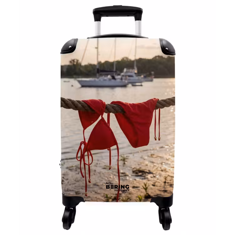 Koffer - Bademode – Rot – Sommer – Wasser – Sonnenuntergang - Badkleding - Rood - Zomer - Water - Zonsondergang NBS - Handbagage koffer - Vrouwen middel