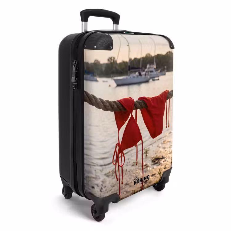 Koffer - Bademode – Rot – Sommer – Wasser – Sonnenuntergang - Badkleding - Rood - Zomer - Water - Zonsondergang NBS - Handbagage koffer - Vrouwen middel