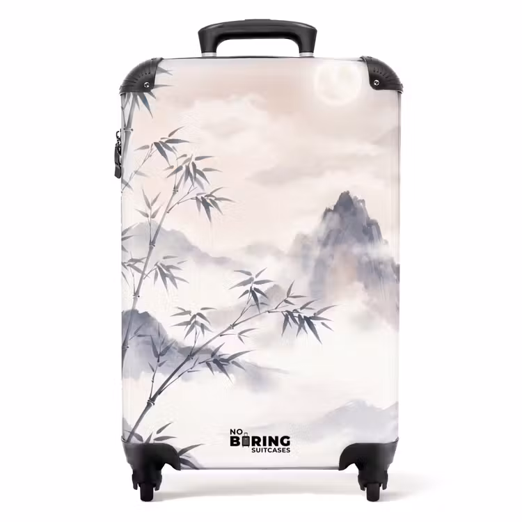Koffer - Bambus – Asien – Grau - Bamboe - Azië - Grijs NBS - Handbagage koffer - Volwassenen Unisex middel