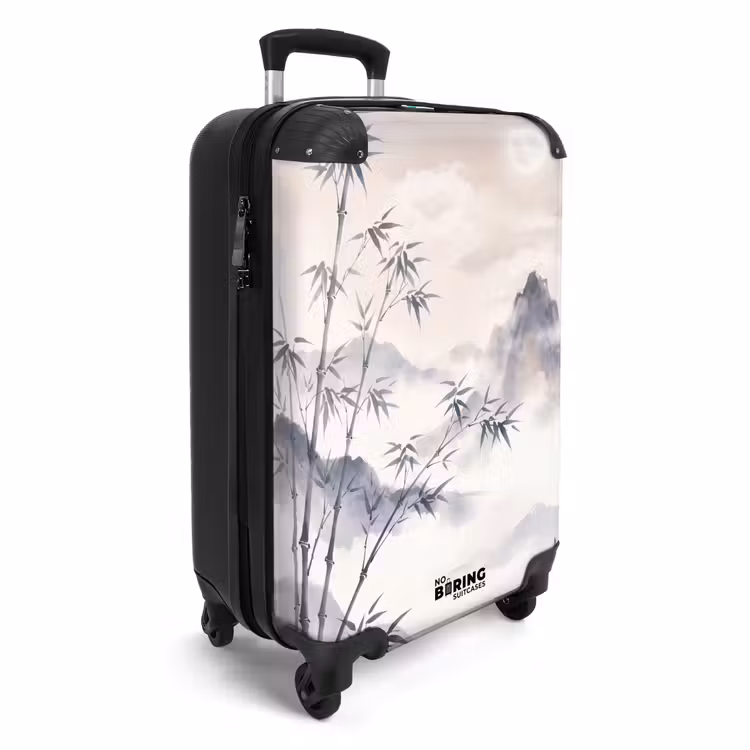 Koffer - Bambus – Asien – Grau - Bamboe - Azië - Grijs NBS - Handbagage koffer - Volwassenen Unisex middel