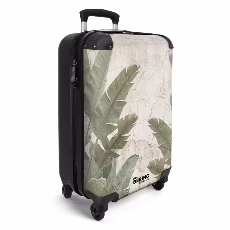Koffer - Bananenblätter – Beton – Grün - Bananenbladeren - Beton - Groen NBS - Handbagage koffer - Vrouwen middel