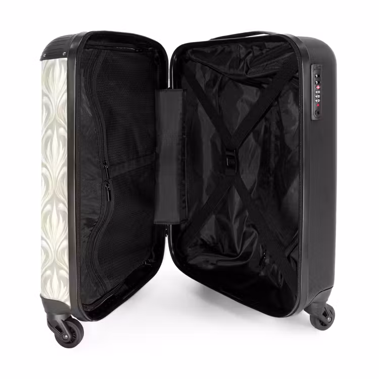 Barok - Patroon - Beige NBS - Handbagage koffer - Volwassenen Unisex middel -binnenkant