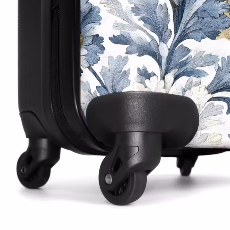 Barok bloemen patroon blauw NBS - Handbagage koffer - Volwassenen Unisex middel -wiel
