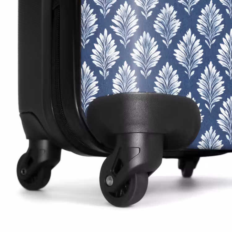 Barok patroon blauw NBS - Handbagage koffer - Volwassenen Unisex middel -wiel