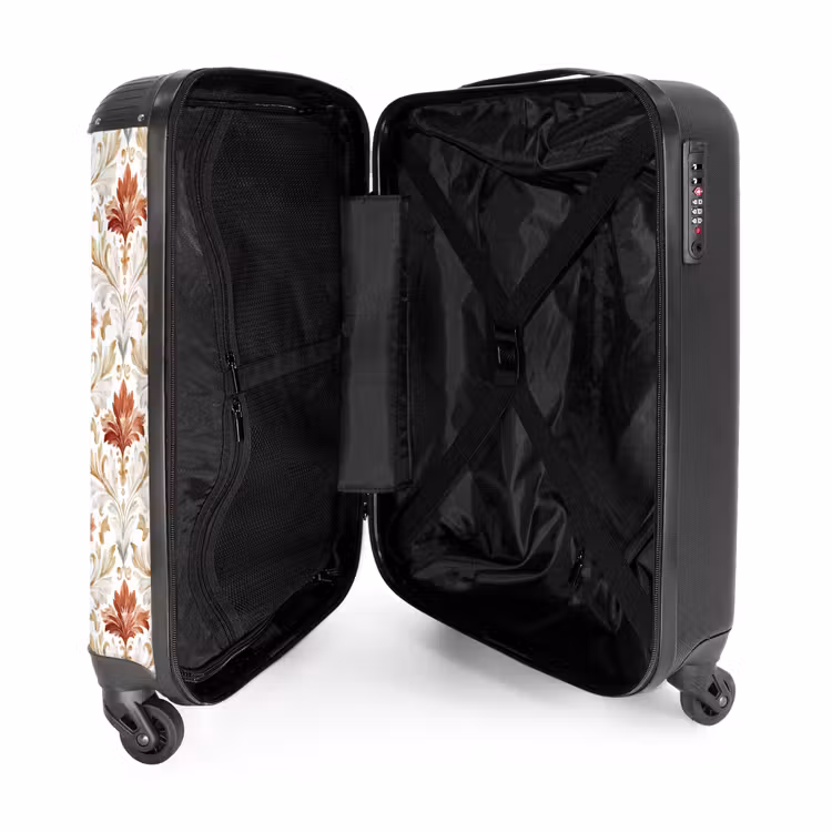 Barok patroon rood NBS - Handbagage koffer - Volwassenen Unisex middel -binnenkant
