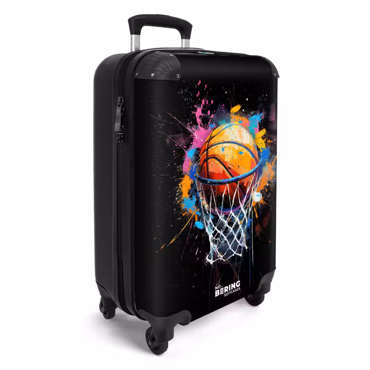 Basketbal met graffiti NBS - Handbagage koffer - Unisex middel -productfoto_3d