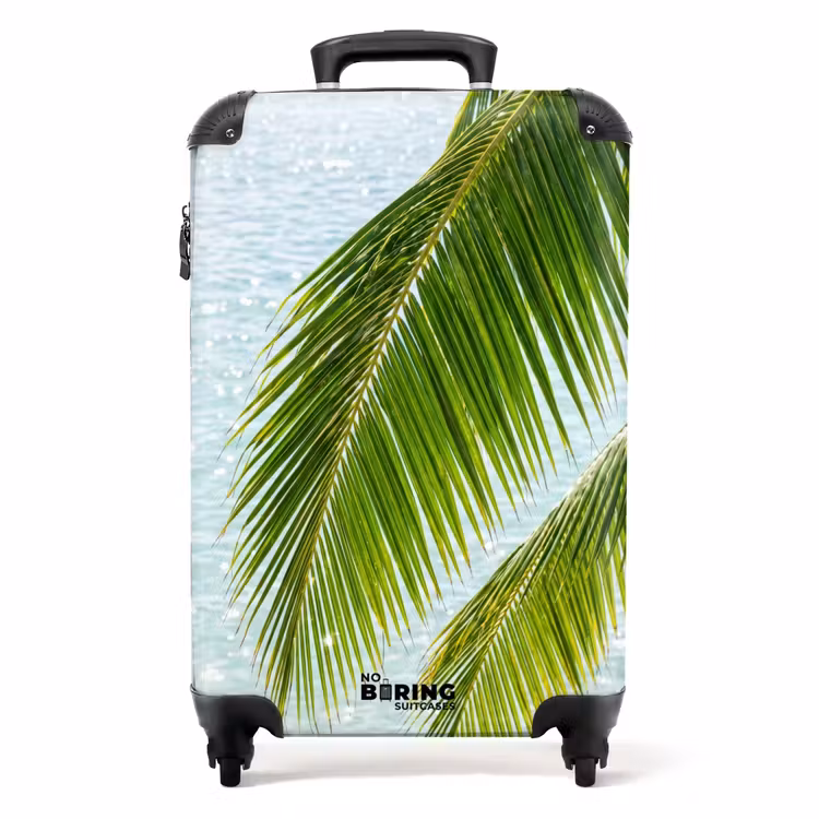 Koffer - Baum – Blätter – Wasser – tropisch – grün - Boom - Bladeren - Water - Tropisch - Groen NBS - Handbagage koffer - Volwassenen Unisex middel