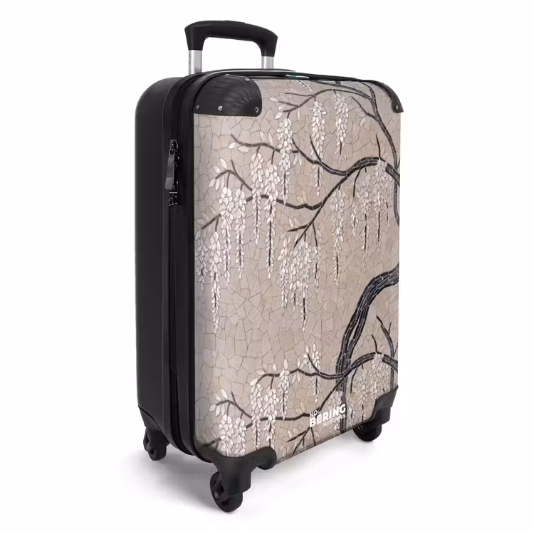 Koffer - Baum – Blumen – Mosaik – Kunst – Weiß - Boom - Bloemen - Mozaïek - Kunst - Wit NBS - Handbagage koffer - Volwassenen Unisex middel